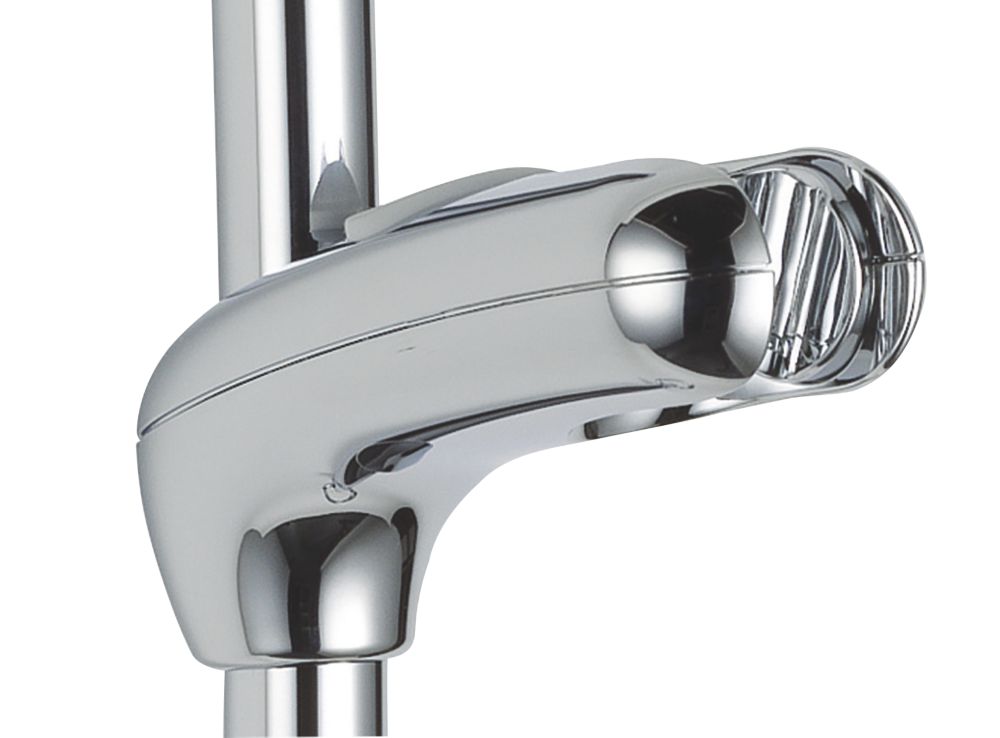 Pinch Grip Shower Head Holder - Chrome - 25mm