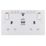 British General 900 Series 13A 2-Gang SP Switched Wi-Fi Extender Socket + 2.1A 10.5W 1-Outlet Type A USB Charger White
