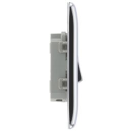 British General Nexus Metal 20A 16AX 1-Gang 2-Way Light Switch  Polished Chrome