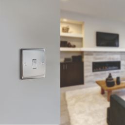 British General Nexus Metal 20A 16AX 1-Gang 2-Way Light Switch  Polished Chrome