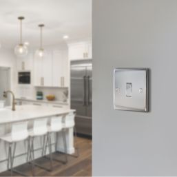 British General Nexus Metal 20A 16AX 1-Gang 2-Way Light Switch  Polished Chrome