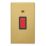 Contactum Lyric 45A 1-Gang DP Control Switch Brushed Brass with Neon with Black Inserts