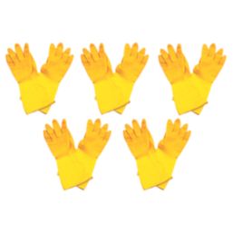L-PRO Extra Life  Rubber Gloves Yellow Large 5 Pairs