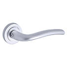Smith & Locke Corfe Fire Rated Lever on Rose Door Handles Pair Satin Chrome