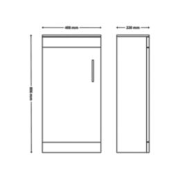 Cloakroom Vanity Unit with Comite Basin Gloss White 400mm x 220mm x 806mm