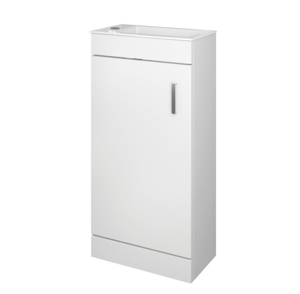 Cloakroom Vanity Unit with Comite Basin Gloss White 400mm x 220mm x