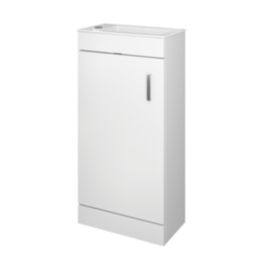 Cloakroom Vanity Unit with Comite Basin Gloss White 400mm x 220mm x 806mm