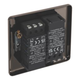 LAP  2-Gang 2-Way LED Dimmer Switch  Black Nickel with Colour-Matched Inserts