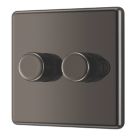 LAP  2-Gang 2-Way LED Dimmer Switch  Black Nickel with Colour-Matched Inserts