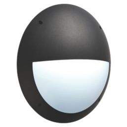 LAP  Outdoor Round LED Bulkhead Matt Black 12W 1000lm