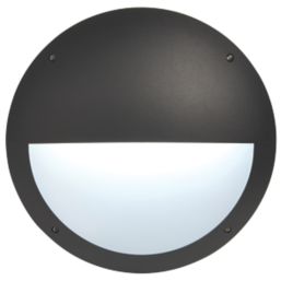 LAP  Outdoor Round LED Bulkhead Matt Black 12W 1000lm