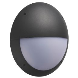 LAP  Outdoor Round LED Bulkhead Matt Black 12W 1000lm