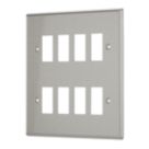 Contactum iConic 8-Module Grid Faceplate Brushed Steel