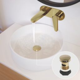 Flomasta Slotted Pop Up Basin Waste Brushed Brass 66mm