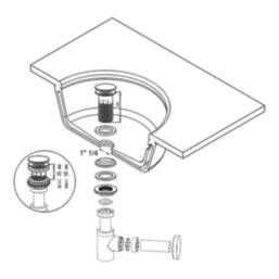Flomasta Slotted Pop Up Basin Waste Brushed Brass 66mm