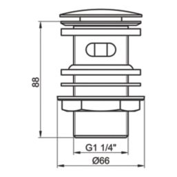 Flomasta Slotted Pop Up Basin Waste Brushed Brass 66mm