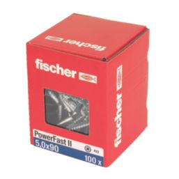 Fischer Power-Fast PZ Double-Countersunk Self Drilling Screws 5mm x 90mm 100 Pack