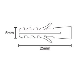 Easyfix  Nylon Wall Plugs 5mm x 25mm 100 Pack