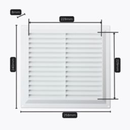 Map Vent Fixed Louvre with Flyscreen Vent White 229mm x 229mm