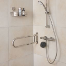 Swirl Adapt+ Household Folding Grab Rail Polished Chrome 618mm x 250mm x 32mm