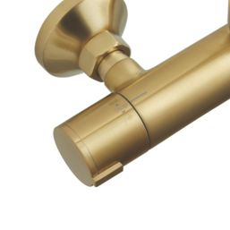 Highlife Bathrooms Spey Rear-Fed Exposed Brushed Brass Thermostatic Shower