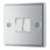 LAP  20A 16AX 2-Gang 2-Way Light Switch  Polished Chrome with White Inserts