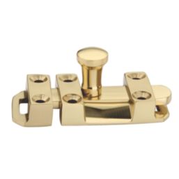 Smith & Locke Flat Door Bolt Polished Brass 40mm
