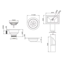 ETAL Sink Strainer Waste with Overflow Chrome 90mm