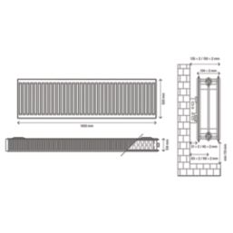 Flomasta 500mm x 1400mm 7030BTU White Type 22 Convector Radiator