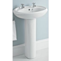 Swirl Traditional Chrome 82mm Cloakroom Cross Head 2 Tap Holes Basin ...