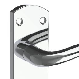 Cooke & Lewis Corfe Fire Rated Latch Lever on Backplate Handles Pair Polished Chrome 3 Pack