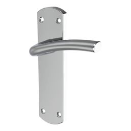 Cooke & Lewis Corfe Fire Rated Latch Lever on Backplate Handles Pair Polished Chrome 3 Pack
