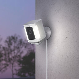 Ring Spotlight Cam Plus White Wireless 1080p Outdoor Smart Camera with Spotlight with PIR Sensor