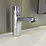 F5S-Mix Self-Closing Non-Concussive Commercial Bathroom Pillar Mixer Tap Chrome