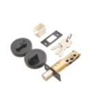 Security Solutions  1 Lever Matt Black Euro Locking Deadbolt Thumbturn Set 82mm Case - 60mm Backset