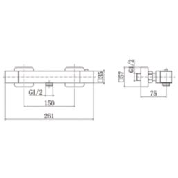 ETAL Pour Exposed Single Outlet Thermostatic Chrome Shower Valve