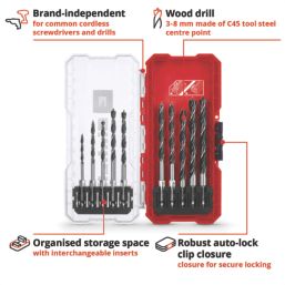 Einhell  Hex Shank Wood Drill Bit Set 10 Pieces