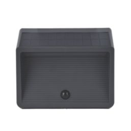 Lutec Linko Outdoor LED Solar Wall Light With PIR Sensor Dark Grey 900lm