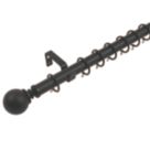 Cooke & Lewis Matt Black Curtain Pole Set 28mm x 1.2 - 2.1m