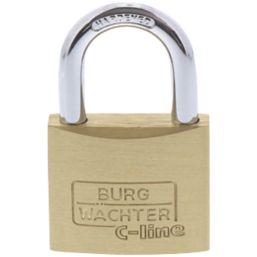 Burg-Wachter  Brass Keyed Alike  Long Shackle  Padlocks 40mm 4 Pack
