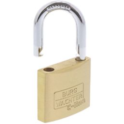 Burg-Wachter  Brass Keyed Alike  Long Shackle  Padlocks 40mm 4 Pack