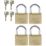 Burg-Wachter  Brass Keyed Alike  Long Shackle  Padlocks 40mm 4 Pack