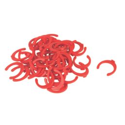 FloPlast FloFit+ Plastic Collet Clips Red 15mm 50 Pack