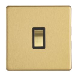 Contactum Lyric 10AX 1-Gang Intermediate Switch Brushed Brass with Black Inserts