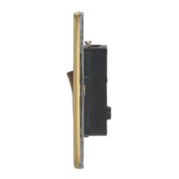 Contactum Lyric 10AX 1-Gang Intermediate Switch Brushed Brass with Black Inserts