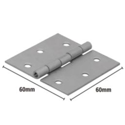 Magnodur Matt Silver Butt Hinge 60mm x 60mm 2 Pack