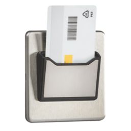 Knightsbridge  32A Key Card Switch Brushed Chrome with Black Inserts