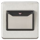 Knightsbridge  32A Key Card Switch Brushed Chrome with Black Inserts