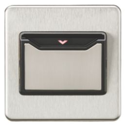 Knightsbridge  32A Key Card Switch Brushed Chrome with Black Inserts