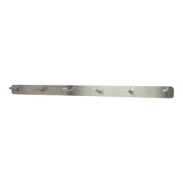 Essentials 6-Hook Rail Satin Stainless Steel 650mm x 45mm
